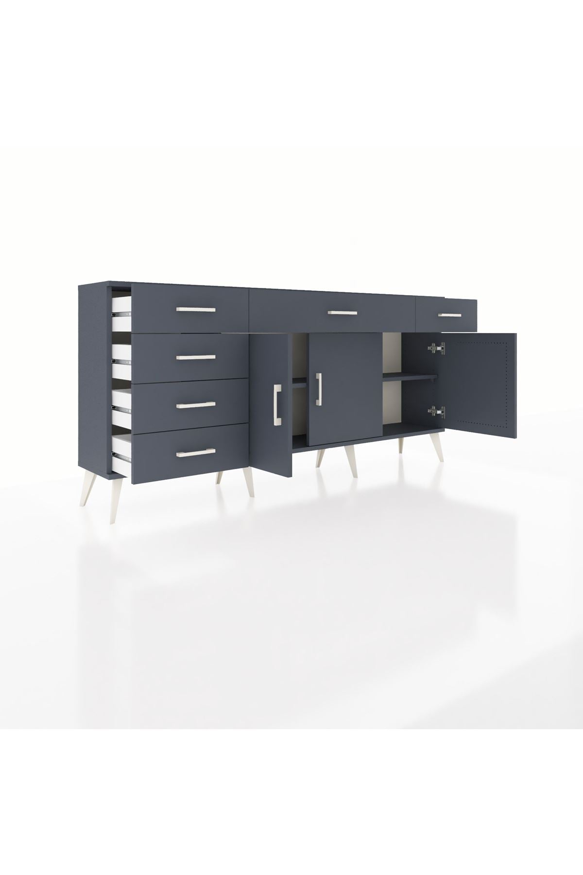 Arges Konsol 2 Raflı 6 Çekmeceli 3 Kapaklı 176x30x83 - S148M032V17A