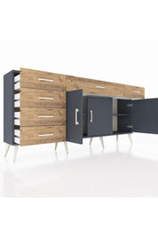 Arges Konsol 2 Raflı 6 Çekmeceli 3 Kapaklı 176x30x83 - S148M032V18A