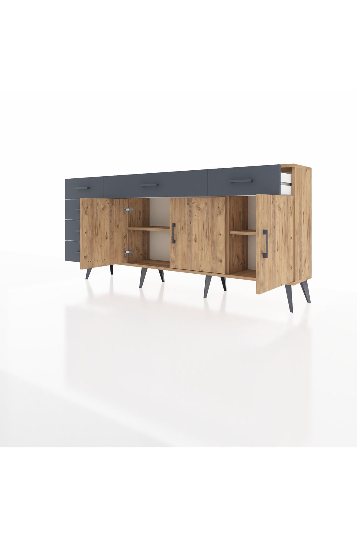 Arges Konsol 2 Raflı 6 Çekmeceli 3 Kapaklı 176x30x83 - S148M032V20A