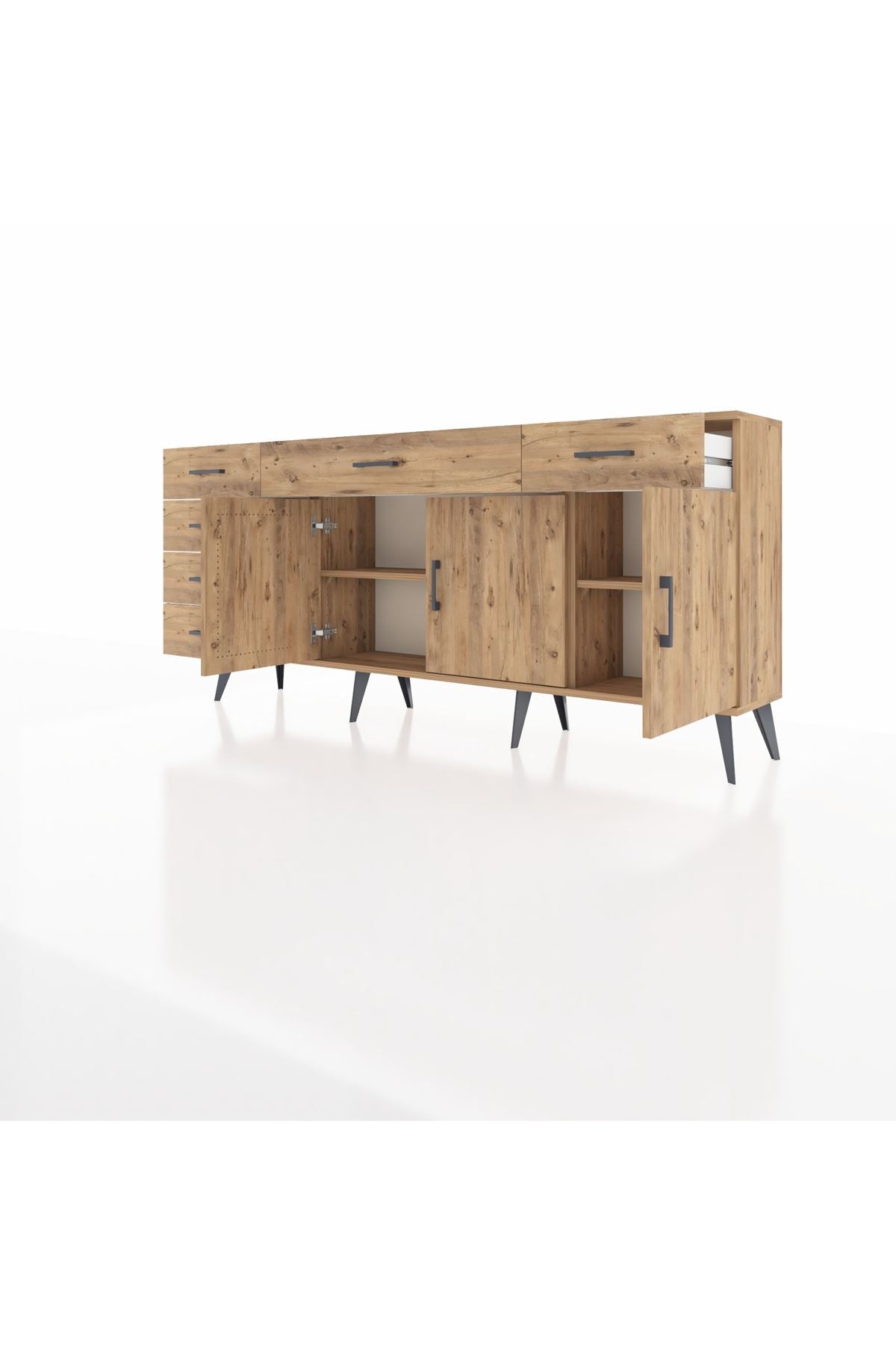 Arges Konsol 2 Raflı 6 Çekmeceli 3 Kapaklı 176x30x83 - S148M032V21A