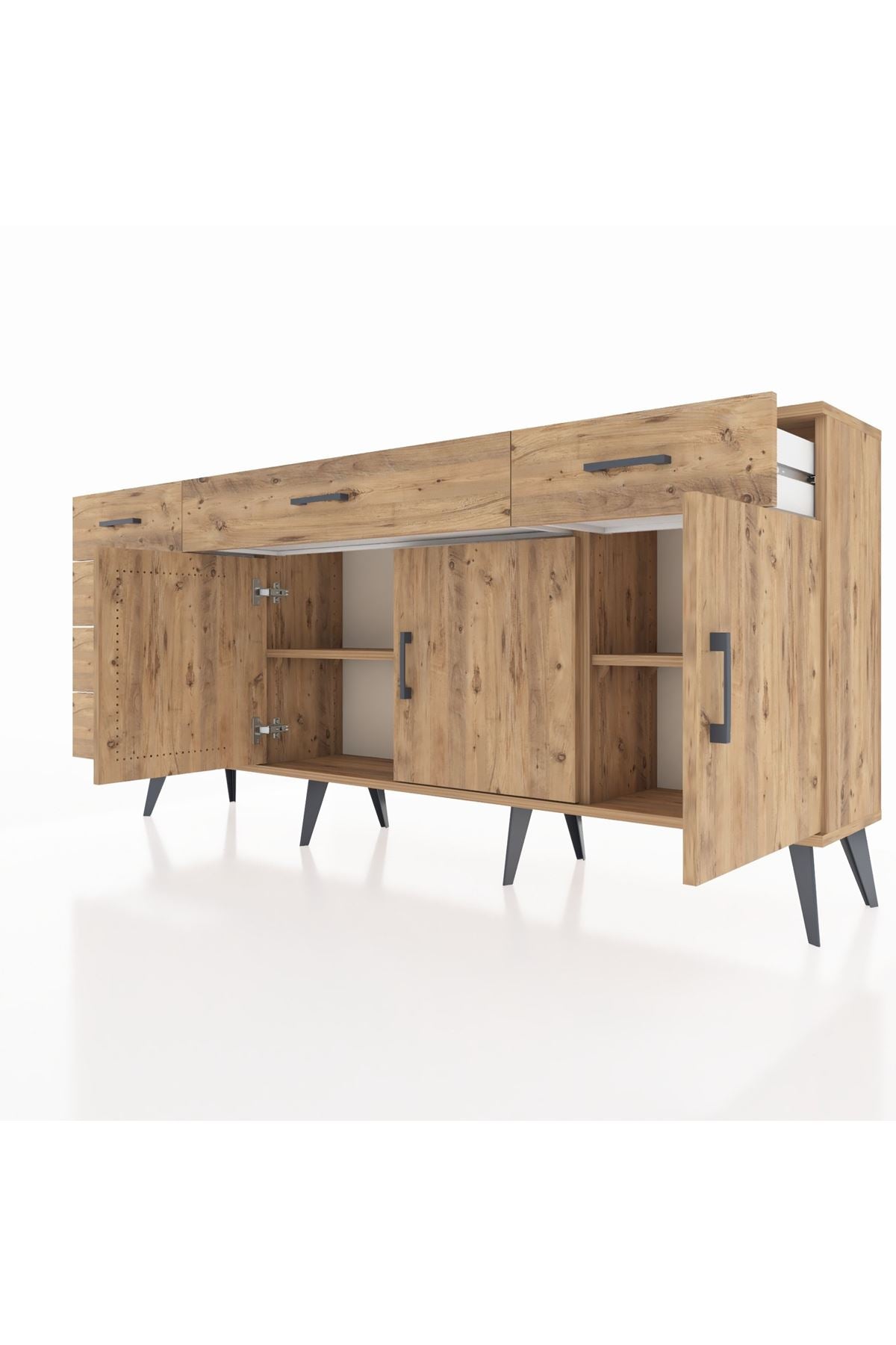 Arges Konsol 2 Raflı 6 Çekmeceli 3 Kapaklı 176x30x83 - S148M032V21A