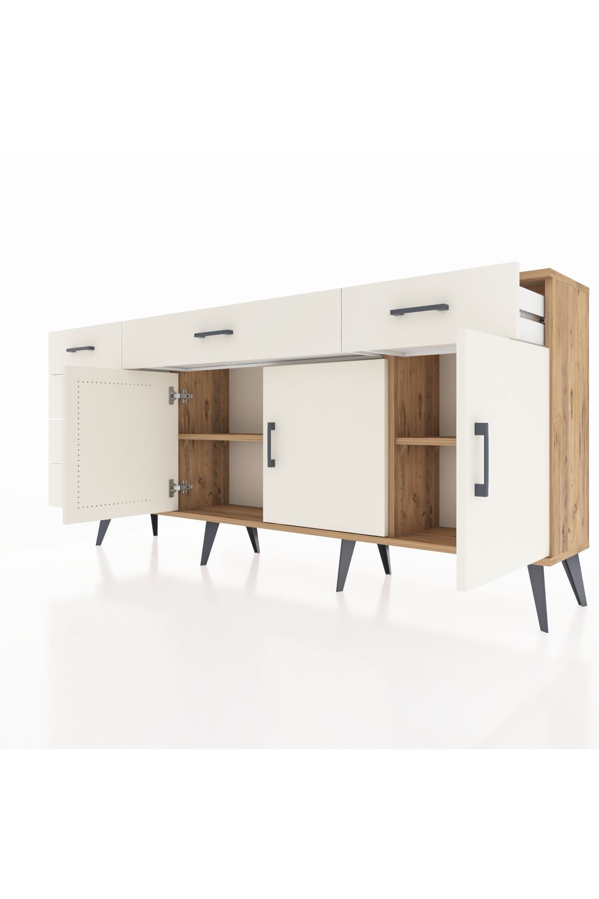 Arges Konsol 2 Raflı 6 Çekmeceli 3 Kapaklı 176x30x83 - S148M032V22A