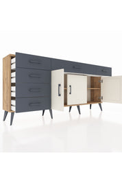 Arges Konsol 2 Raflı 6 Çekmeceli 3 Kapaklı 176x30x83 - S148M032V23A