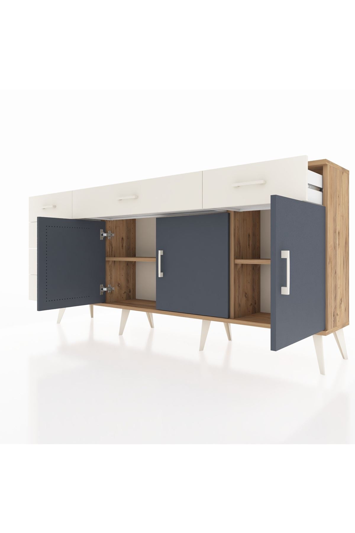 Arges Konsol 2 Raflı 6 Çekmeceli 3 Kapaklı 176x30x83 - S148M032V25A