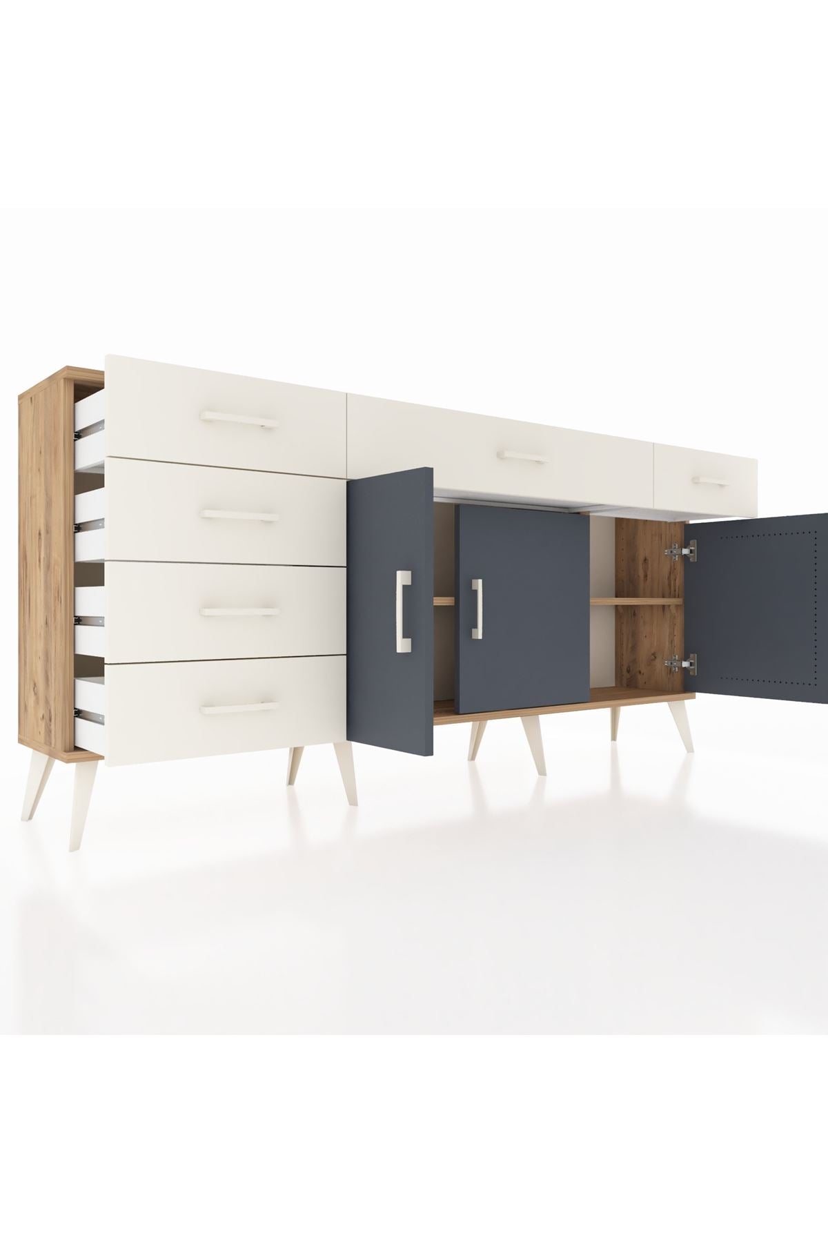 Arges Konsol 2 Raflı 6 Çekmeceli 3 Kapaklı 176x30x83 - S148M032V25A