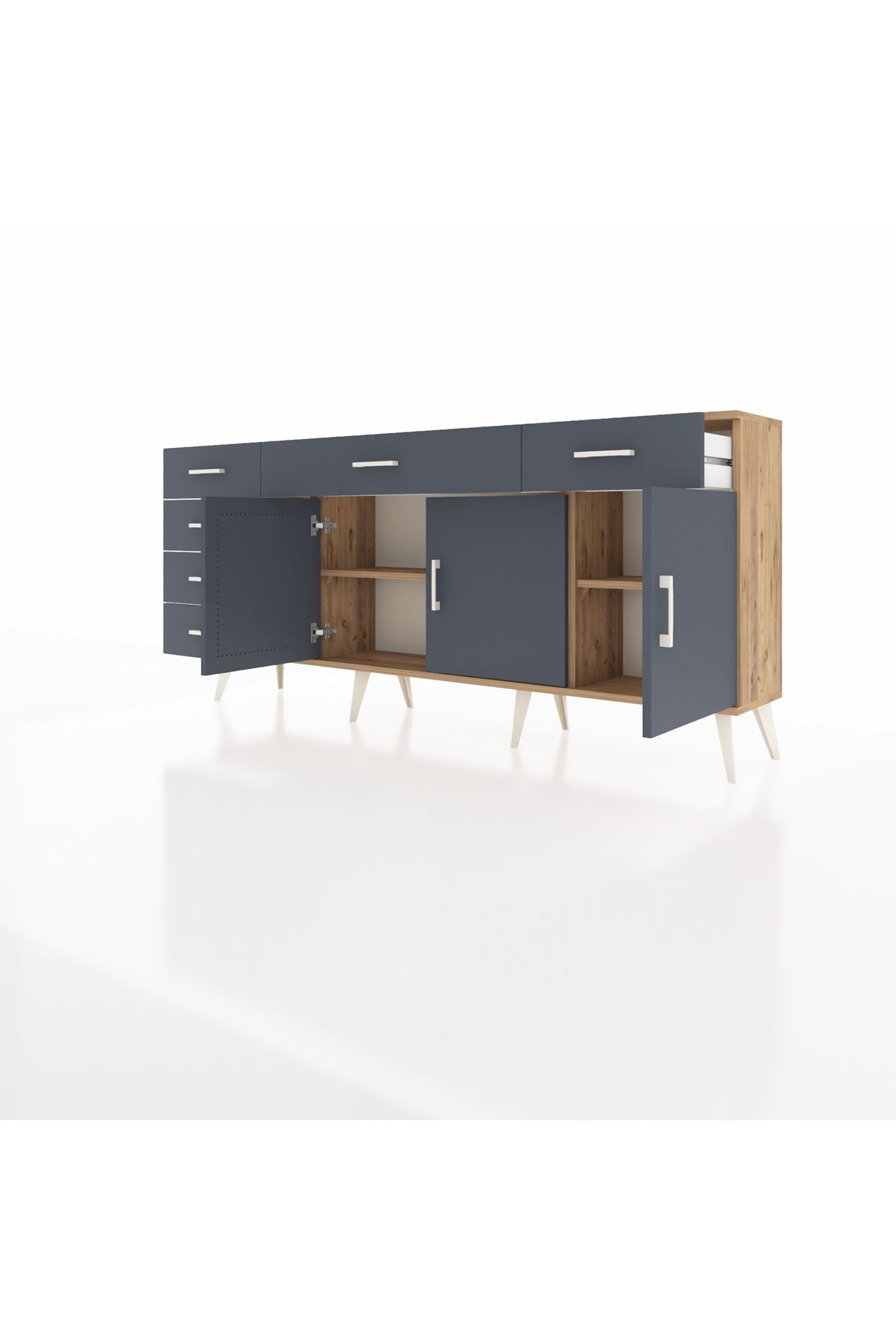 Arges Konsol 2 Raflı 6 Çekmeceli 3 Kapaklı 176x30x83 - S148M032V26A