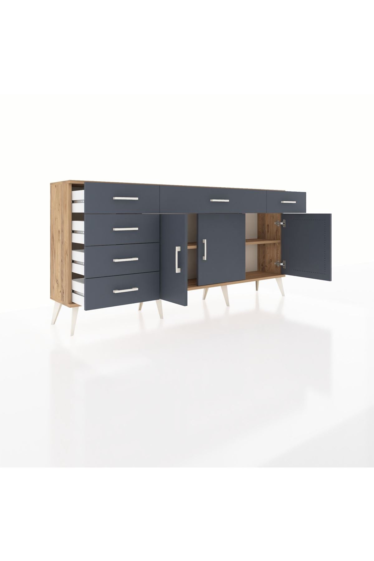 Arges Konsol 2 Raflı 6 Çekmeceli 3 Kapaklı 176x30x83 - S148M032V26A