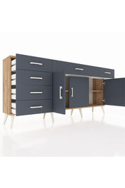 Arges Konsol 2 Raflı 6 Çekmeceli 3 Kapaklı 176x30x83 - S148M032V26A