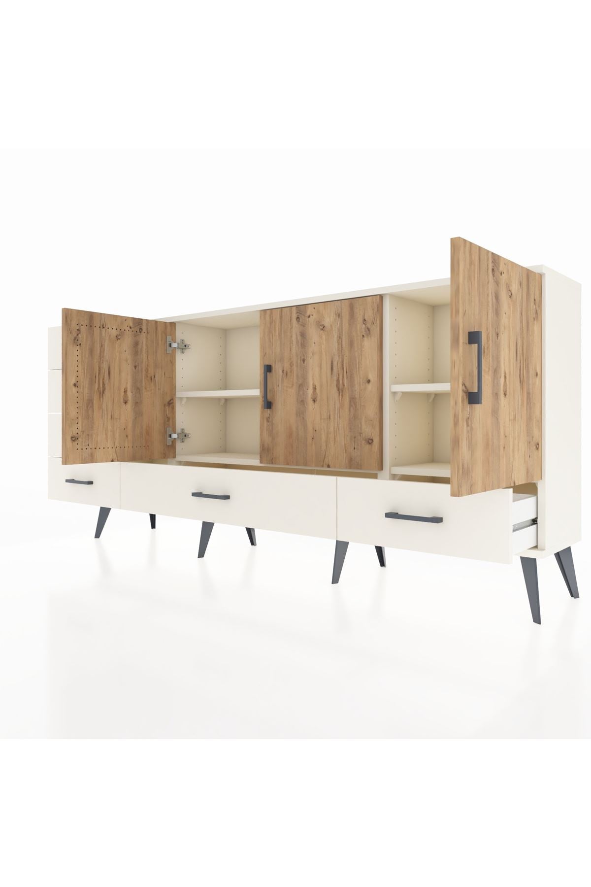 Arges Konsol 4 Raflı 6 Çekmeceli 3 Kapaklı 176x30x83 - S148M033V01A