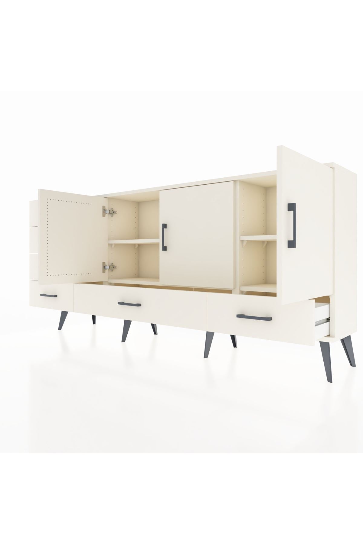 Arges Konsol 4 Raflı 6 Çekmeceli 3 Kapaklı 176x30x83 - S148M033V04A