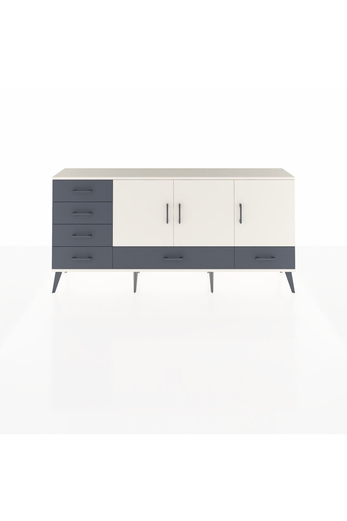 Arges Konsol 4 Raflı 6 Çekmeceli 3 Kapaklı 176x30x83 - S148M033V05A