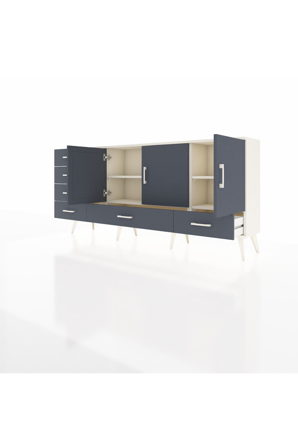 Arges Konsol 4 Raflı 6 Çekmeceli 3 Kapaklı 176x30x83 - S148M033V08A