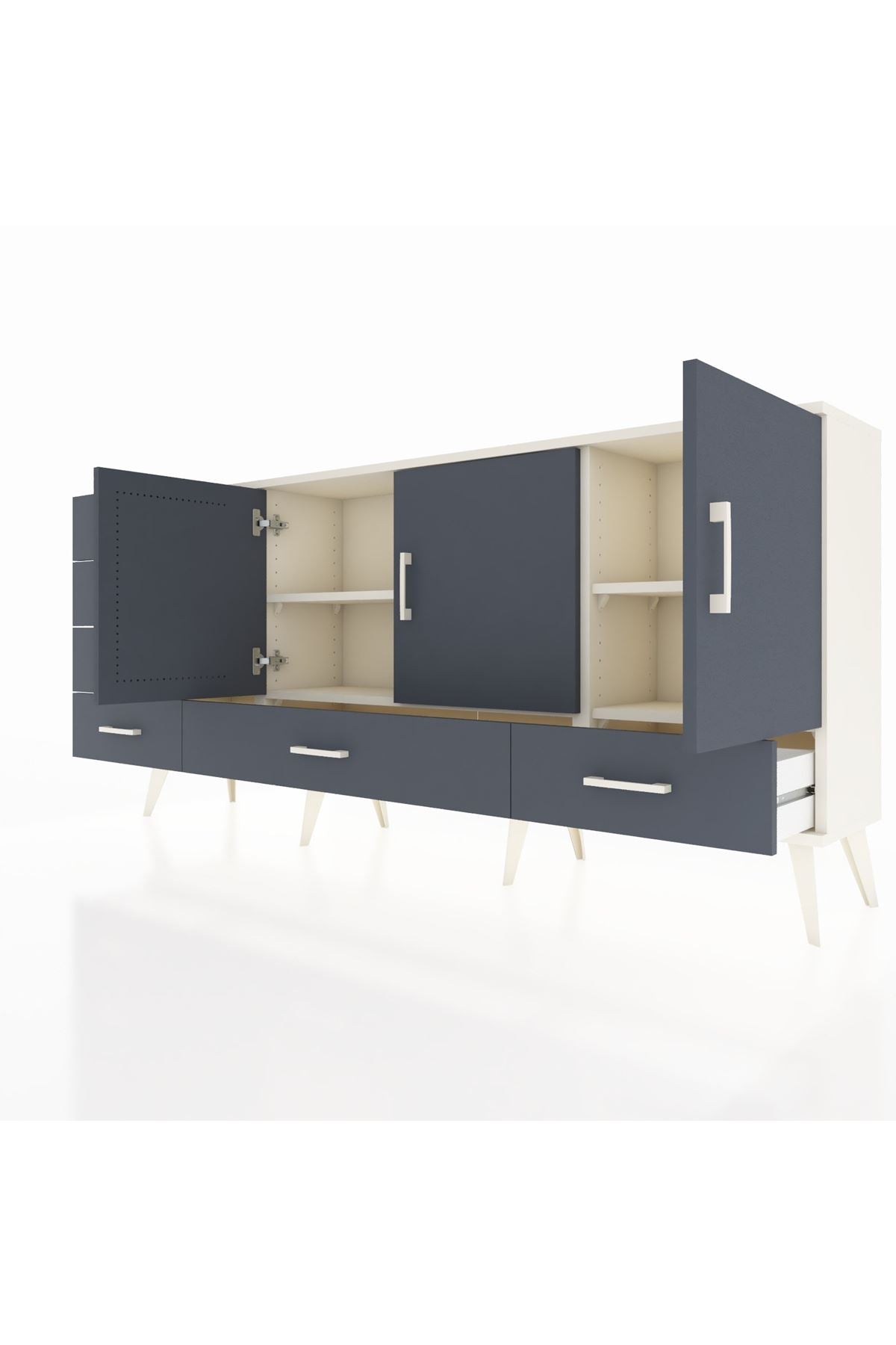 Arges Konsol 4 Raflı 6 Çekmeceli 3 Kapaklı 176x30x83 - S148M033V08A