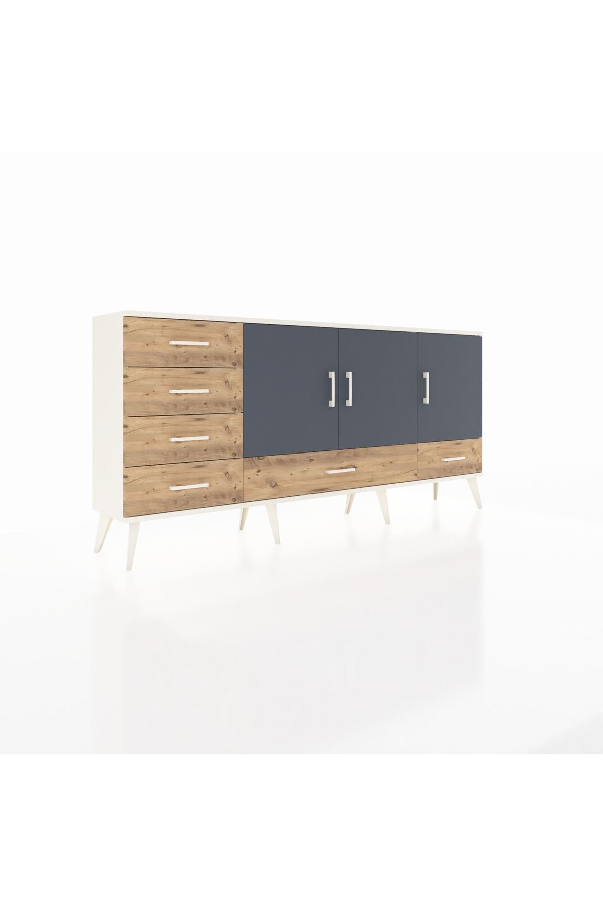 Arges Konsol 4 Raflı 6 Çekmeceli 3 Kapaklı 176x30x83 - S148M033V09A