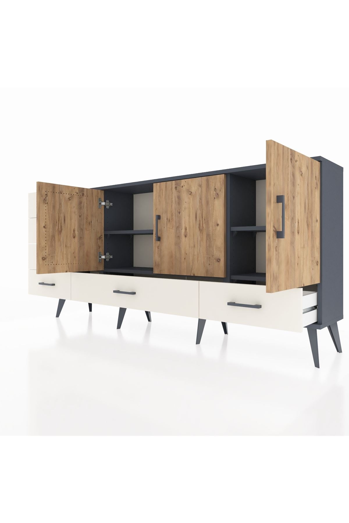 Arges Konsol 4 Raflı 6 Çekmeceli 3 Kapaklı 176x30x83 - S148M033V10A