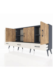 Arges Konsol 4 Raflı 6 Çekmeceli 3 Kapaklı 176x30x83 - S148M033V10A