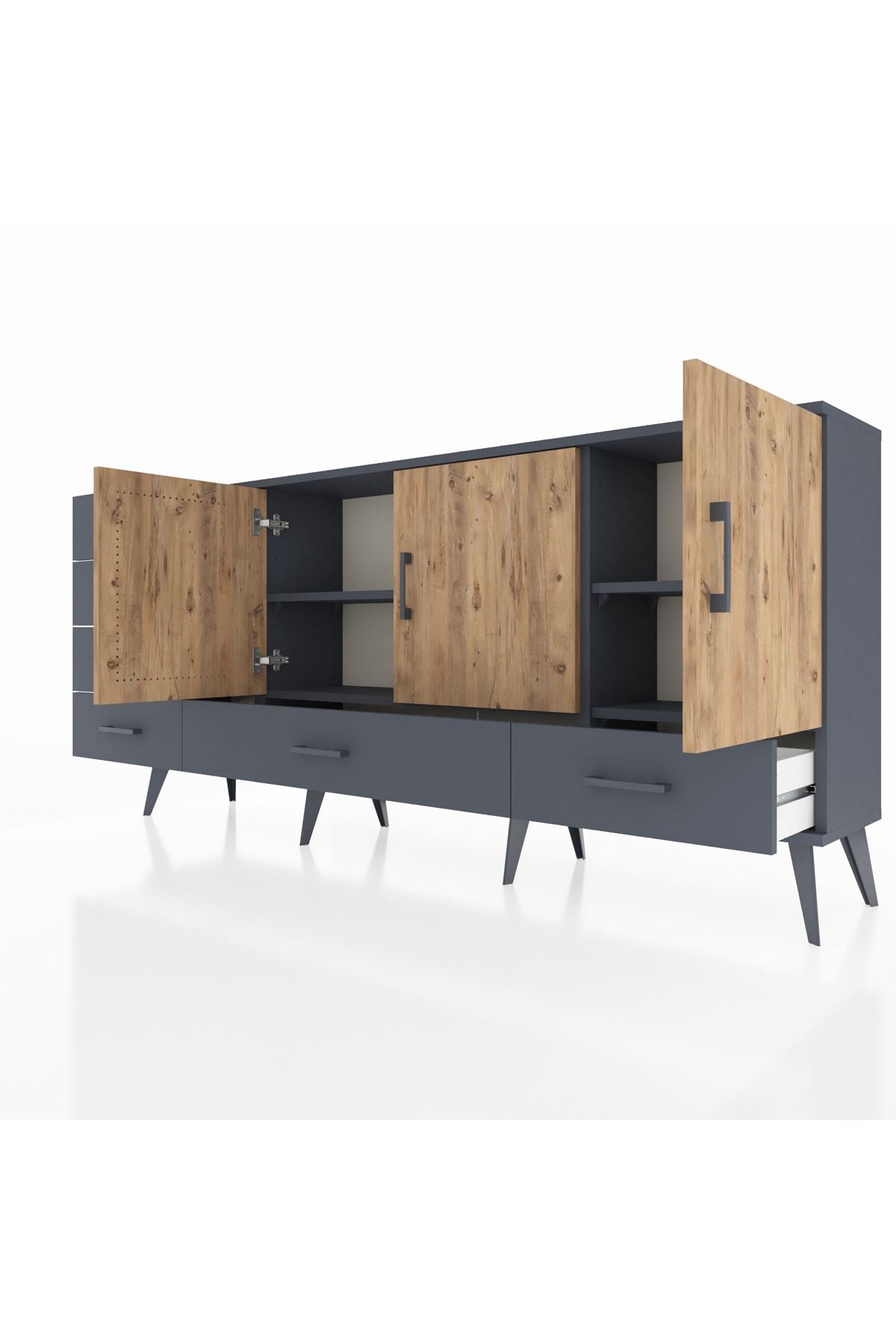 Arges Konsol 4 Raflı 6 Çekmeceli 3 Kapaklı 176x30x83 - S148M033V11A