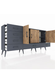 Arges Konsol 4 Raflı 6 Çekmeceli 3 Kapaklı 176x30x83 - S148M033V11A
