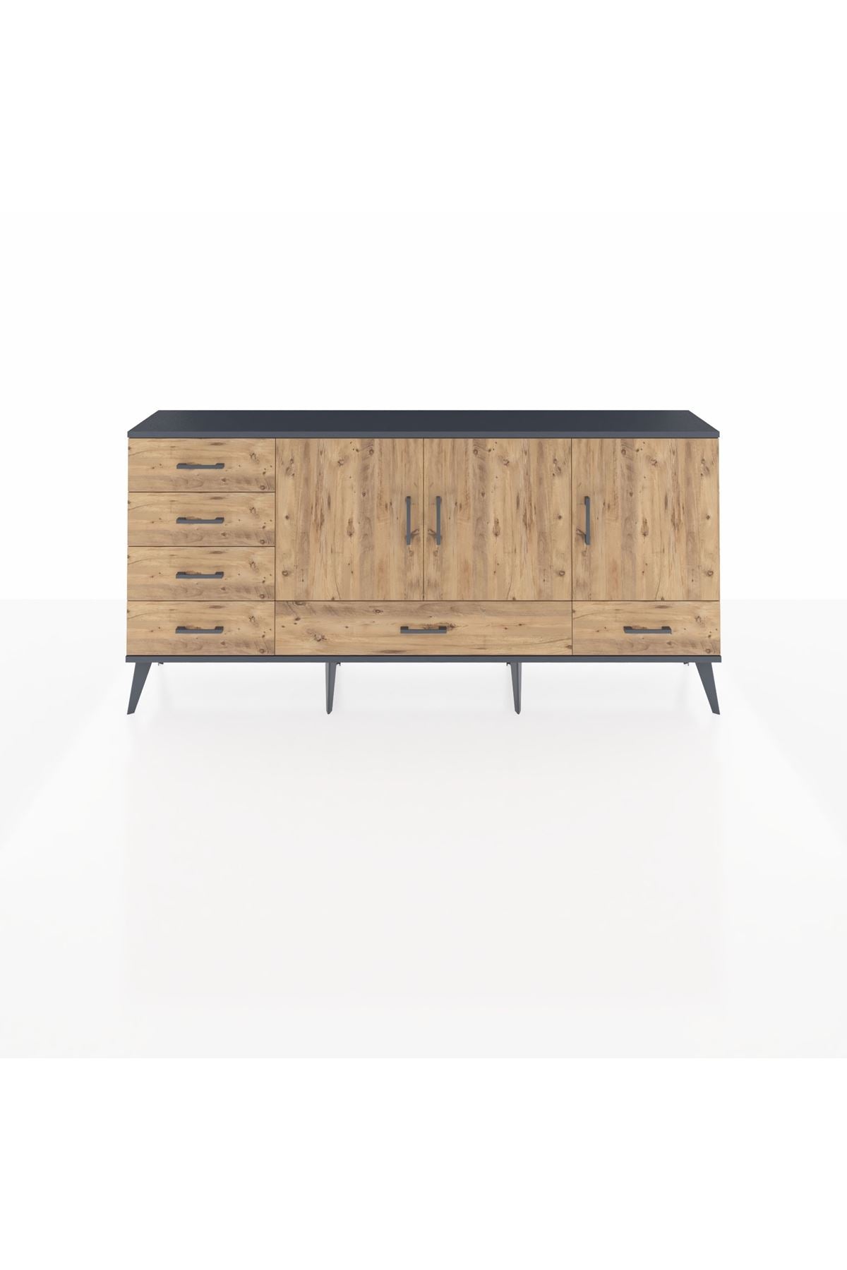 Arges Konsol 4 Raflı 6 Çekmeceli 3 Kapaklı 176x30x83 - S148M033V12A