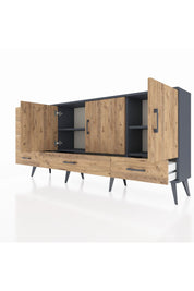 Arges Konsol 4 Raflı 6 Çekmeceli 3 Kapaklı 176x30x83 - S148M033V12A