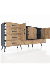 Arges Konsol 4 Raflı 6 Çekmeceli 3 Kapaklı 176x30x83 - S148M033V12A