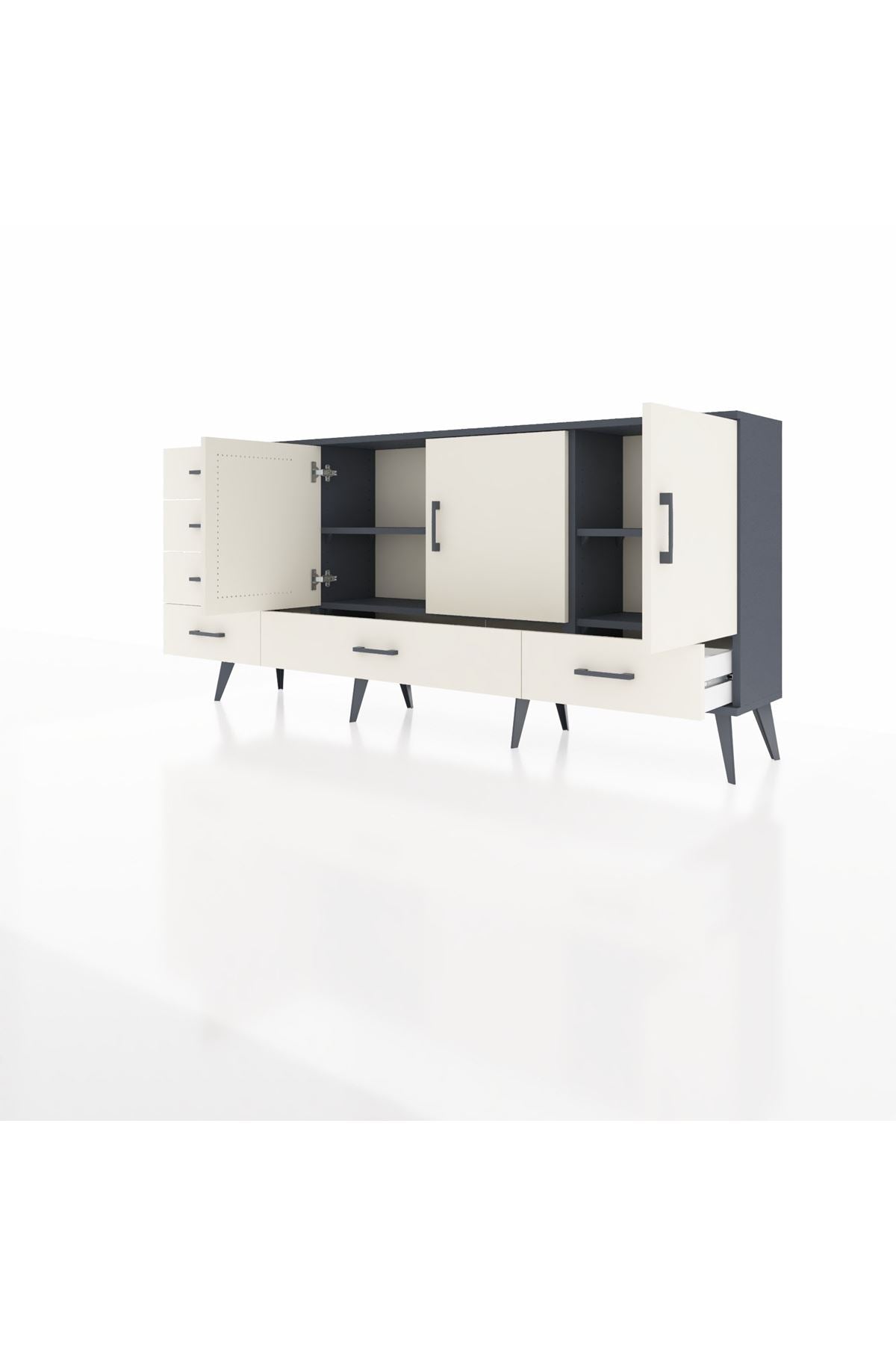 Arges Konsol 4 Raflı 6 Çekmeceli 3 Kapaklı 176x30x83 - S148M033V13A
