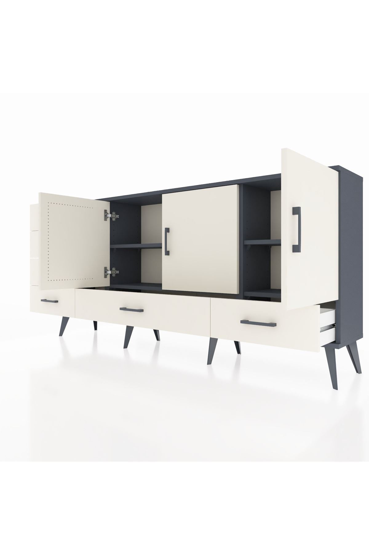 Arges Konsol 4 Raflı 6 Çekmeceli 3 Kapaklı 176x30x83 - S148M033V13A