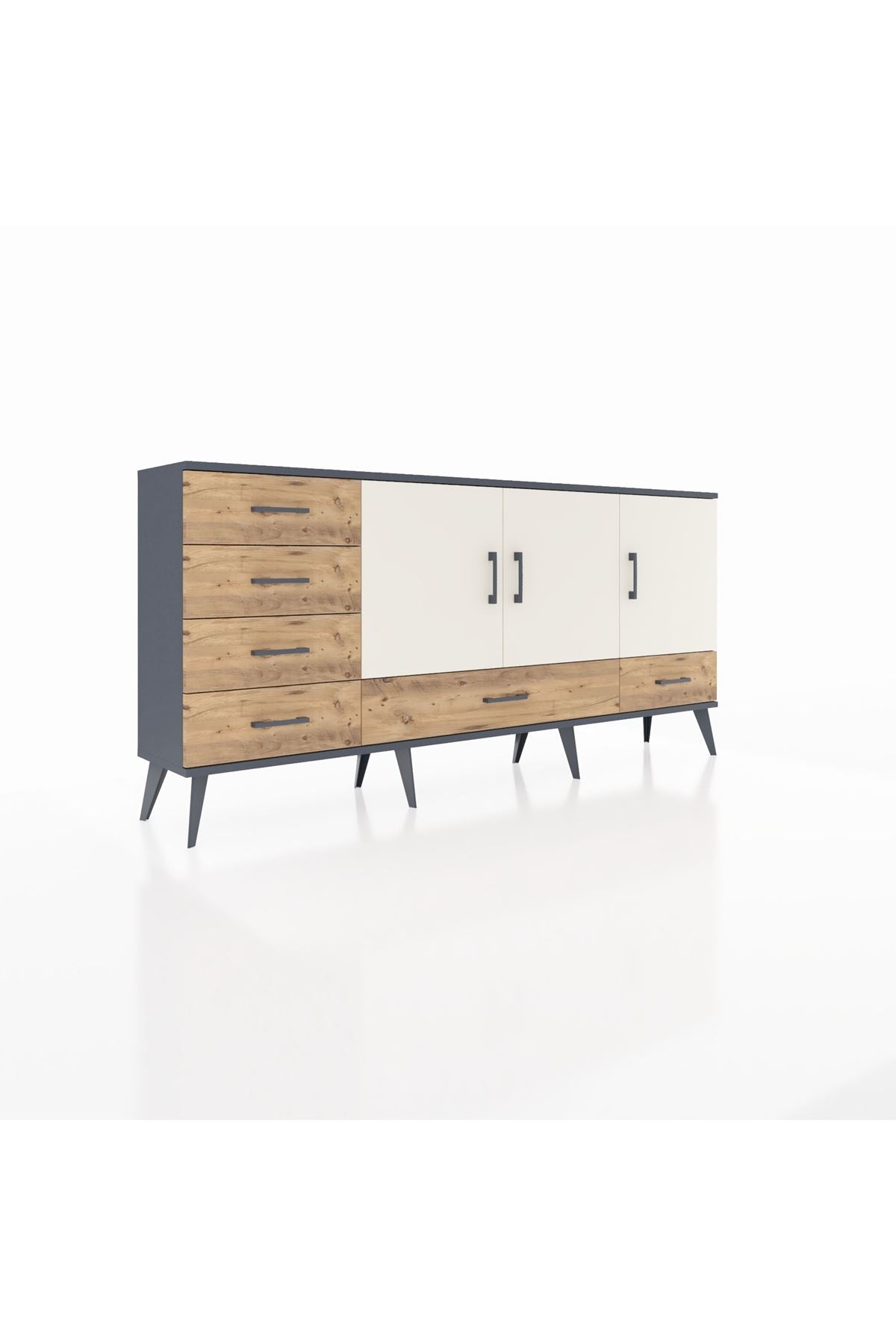 Arges Konsol 4 Raflı 6 Çekmeceli 3 Kapaklı 176x30x83 - S148M033V15A