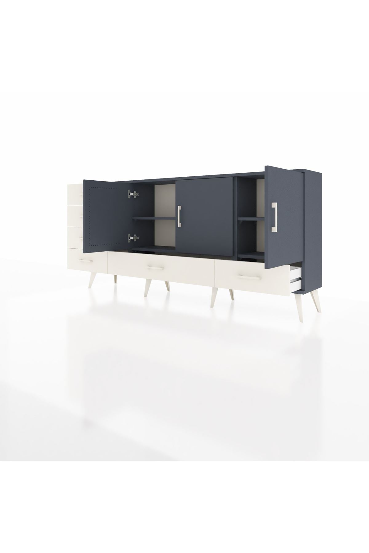 Arges Konsol 4 Raflı 6 Çekmeceli 3 Kapaklı 176x30x83 - S148M033V16A