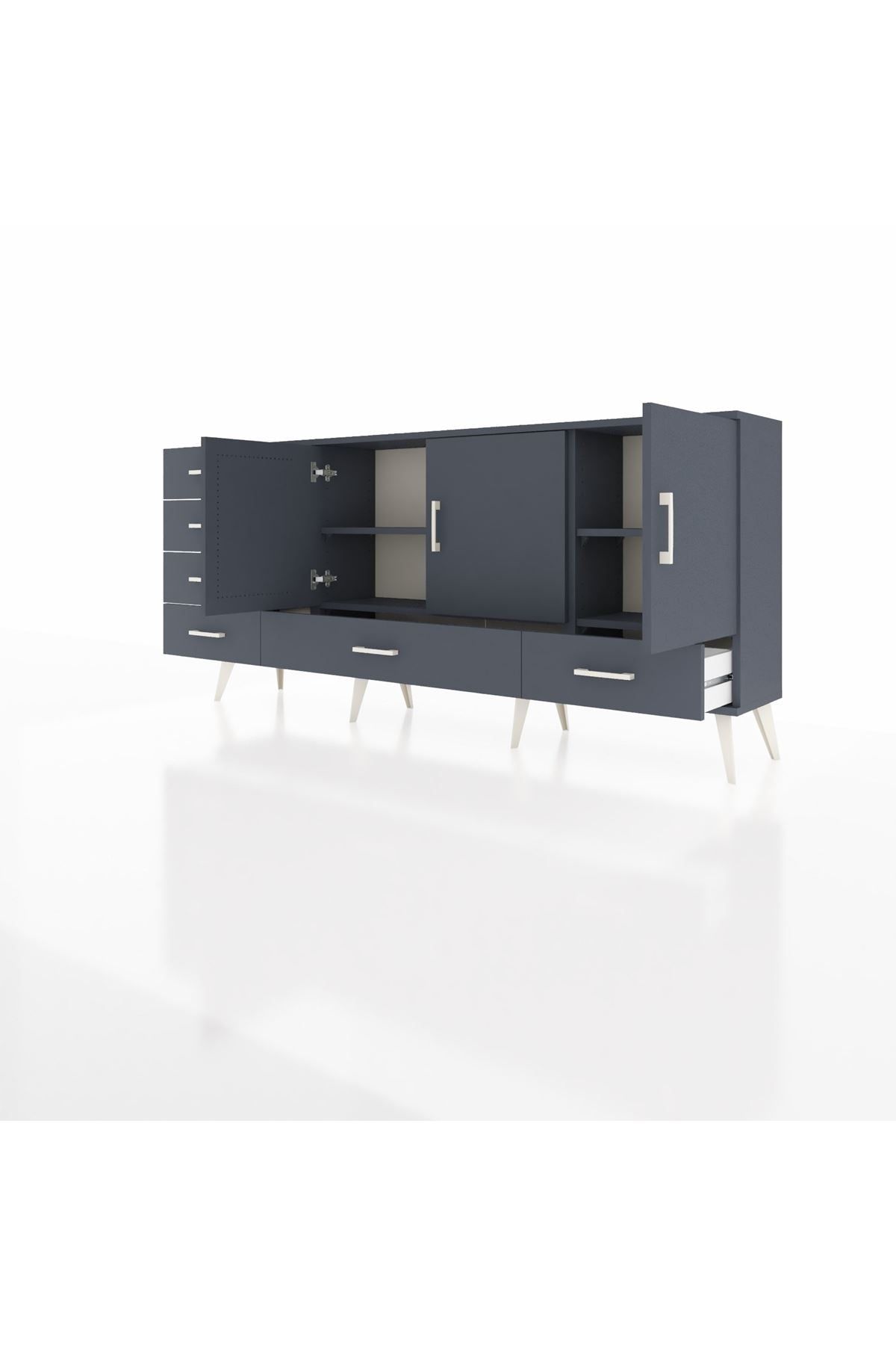Arges Konsol 4 Raflı 6 Çekmeceli 3 Kapaklı 176x30x83 - S148M033V17A