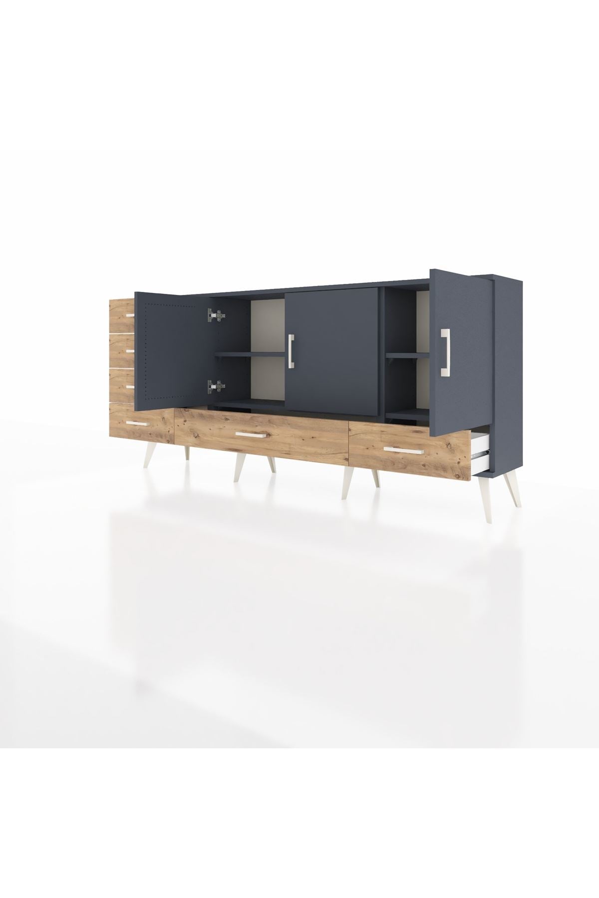 Arges Konsol 4 Raflı 6 Çekmeceli 3 Kapaklı 176x30x83 - S148M033V18A