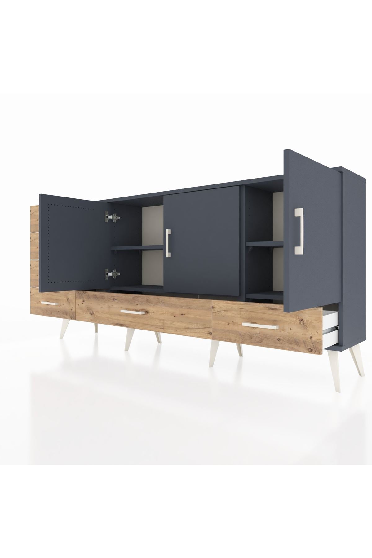 Arges Konsol 4 Raflı 6 Çekmeceli 3 Kapaklı 176x30x83 - S148M033V18A