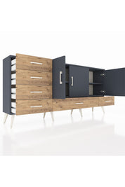 Arges Konsol 4 Raflı 6 Çekmeceli 3 Kapaklı 176x30x83 - S148M033V18A