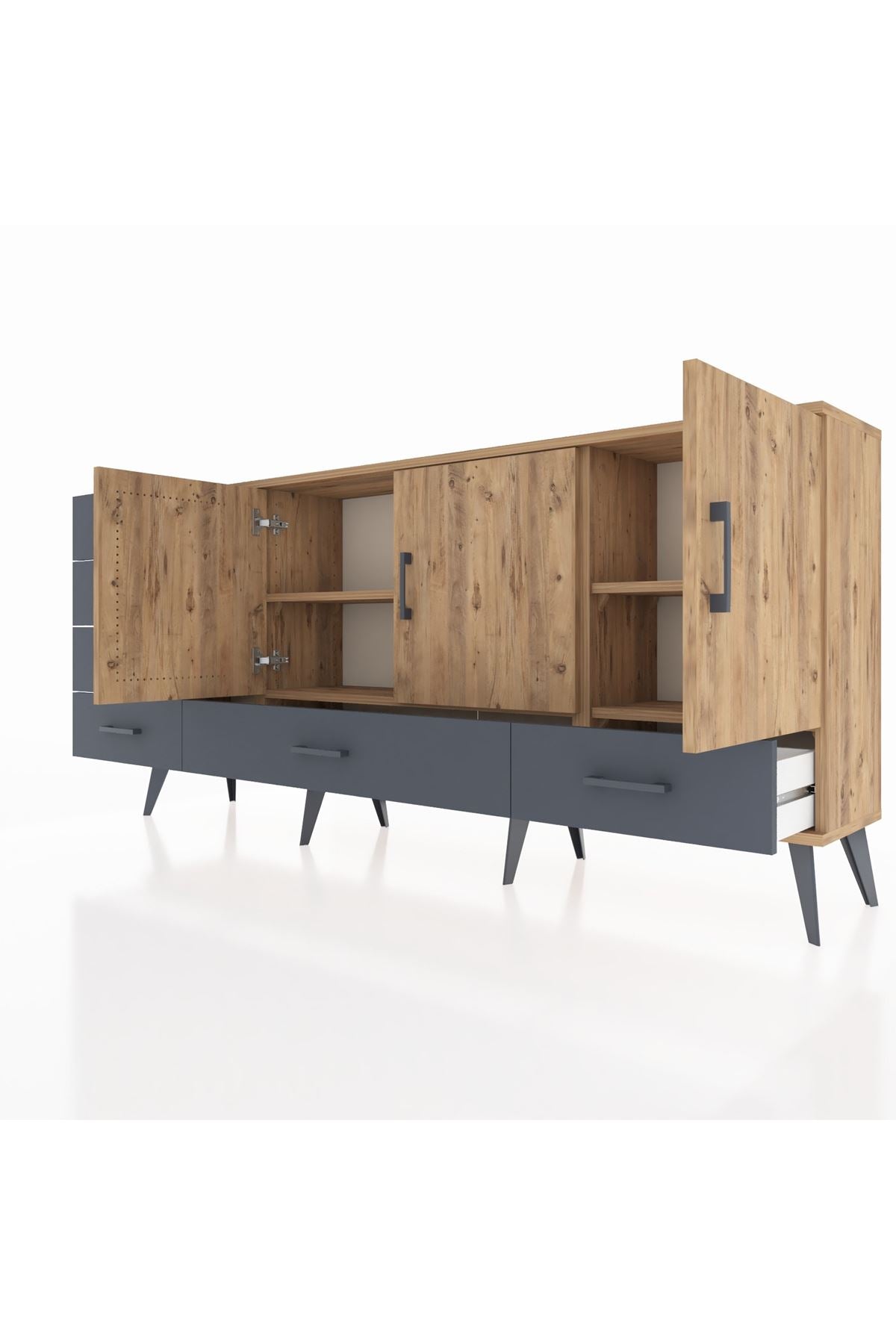 Arges Konsol 4 Raflı 6 Çekmeceli 3 Kapaklı 176x30x83 - S148M033V20A