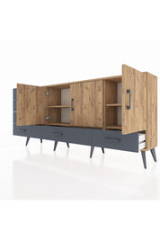 Arges Konsol 4 Raflı 6 Çekmeceli 3 Kapaklı 176x30x83 - S148M033V20A