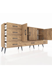 Arges Konsol 4 Raflı 6 Çekmeceli 3 Kapaklı 176x30x83 - S148M033V21A