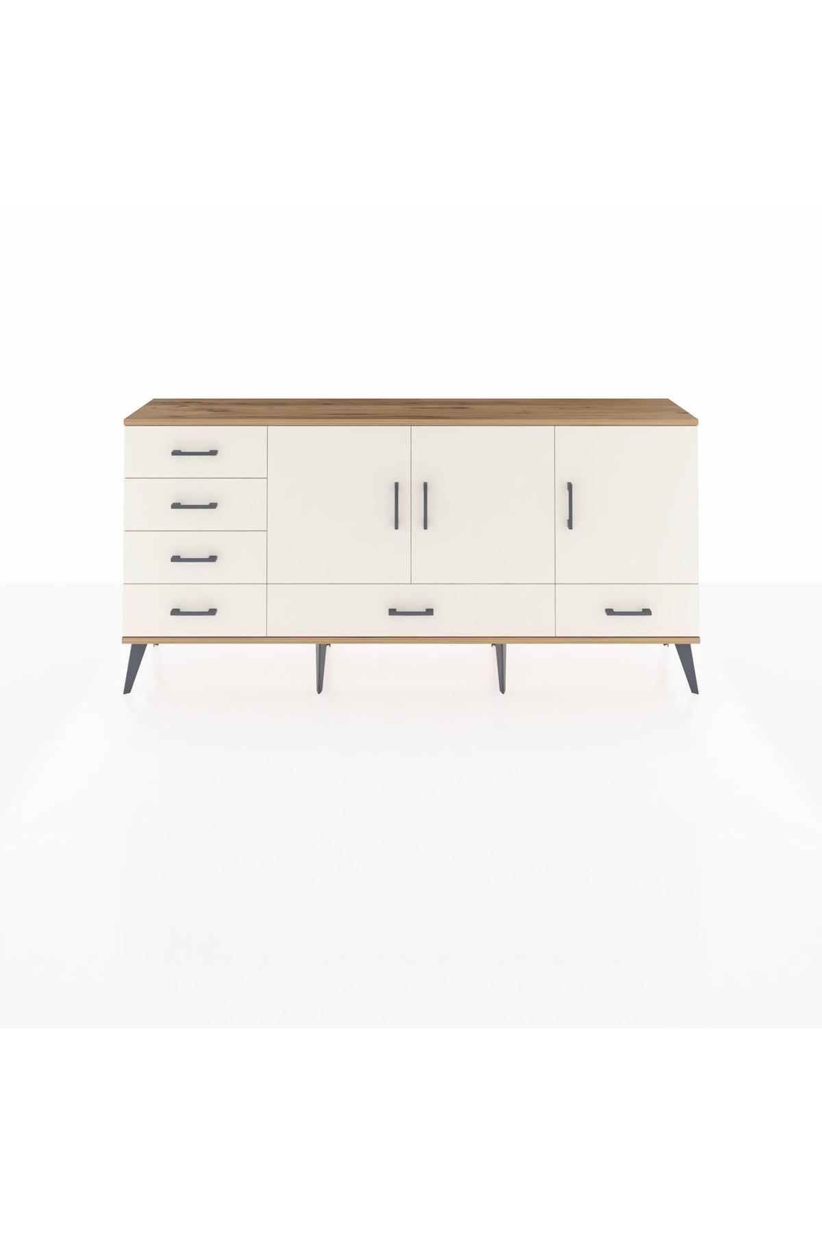 Arges Konsol 4 Raflı 6 Çekmeceli 3 Kapaklı 176x30x83 - S148M033V22A