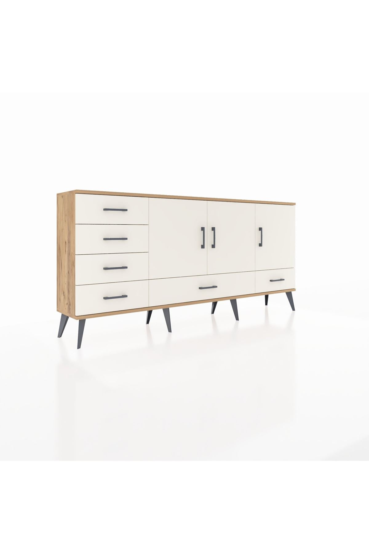 Arges Konsol 4 Raflı 6 Çekmeceli 3 Kapaklı 176x30x83 - S148M033V22A