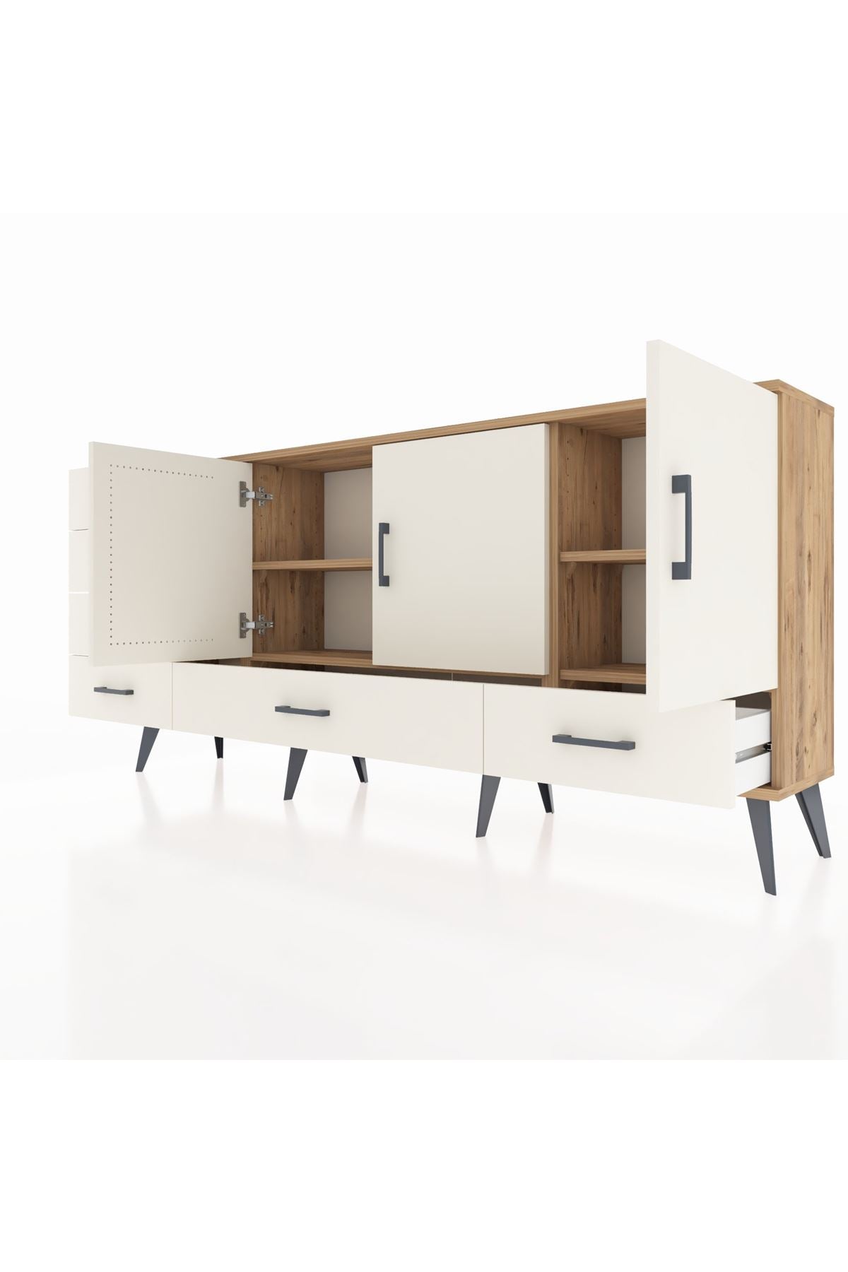 Arges Konsol 4 Raflı 6 Çekmeceli 3 Kapaklı 176x30x83 - S148M033V22A