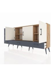 Arges Konsol 4 Raflı 6 Çekmeceli 3 Kapaklı 176x30x83 - S148M033V23A