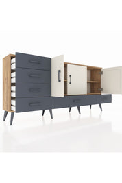 Arges Konsol 4 Raflı 6 Çekmeceli 3 Kapaklı 176x30x83 - S148M033V23A