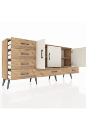 Arges Konsol 4 Raflı 6 Çekmeceli 3 Kapaklı 176x30x83 - S148M033V24A