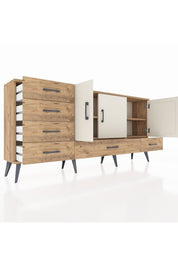 Arges Konsol 4 Raflı 6 Çekmeceli 3 Kapaklı 176x30x83 - S148M033V24A