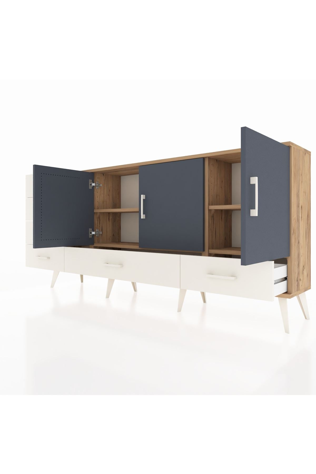 Arges Konsol 4 Raflı 6 Çekmeceli 3 Kapaklı 176x30x83 - S148M033V25A