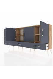 Arges Konsol 4 Raflı 6 Çekmeceli 3 Kapaklı 176x30x83 - S148M033V26A