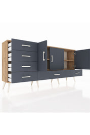 Arges Konsol 4 Raflı 6 Çekmeceli 3 Kapaklı 176x30x83 - S148M033V26A