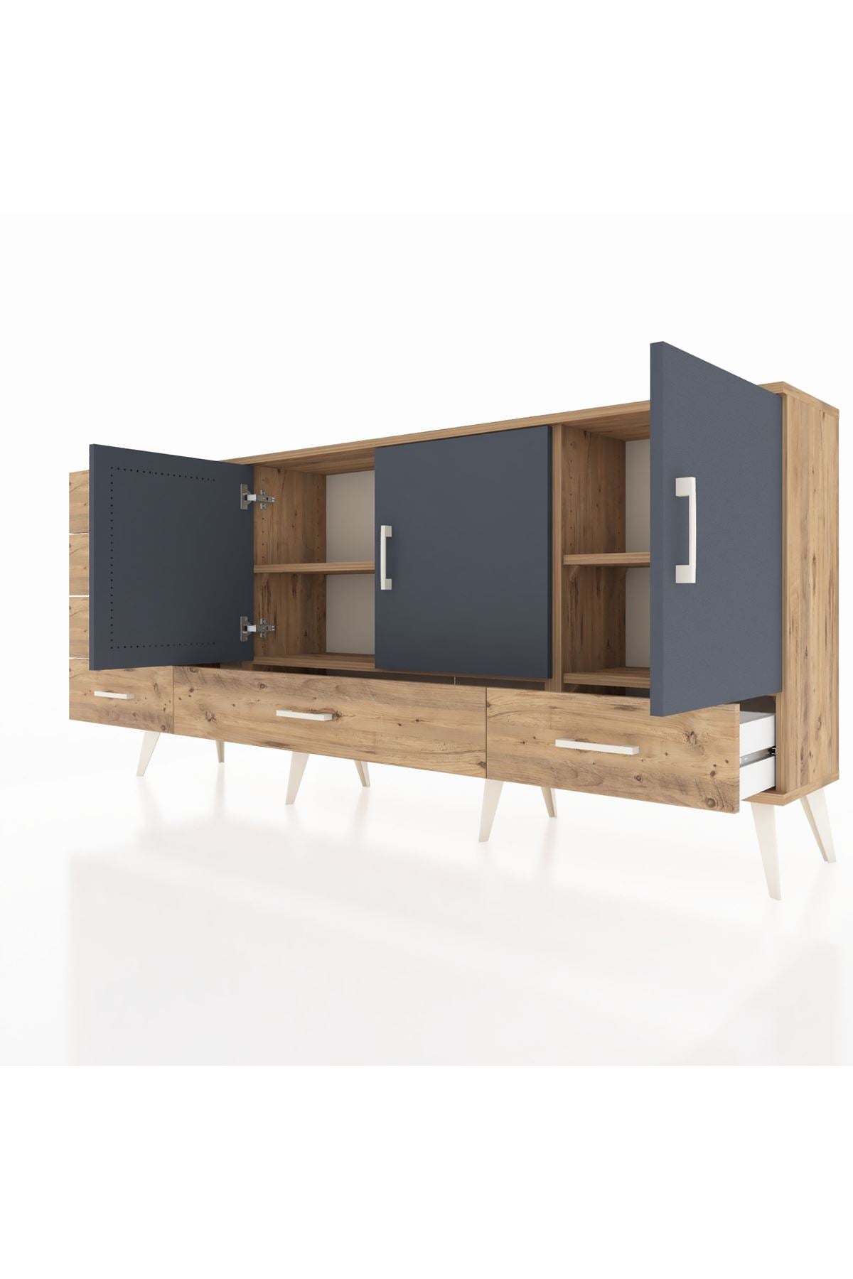 Arges Konsol 4 Raflı 6 Çekmeceli 3 Kapaklı 176x30x83 - S148M033V27A