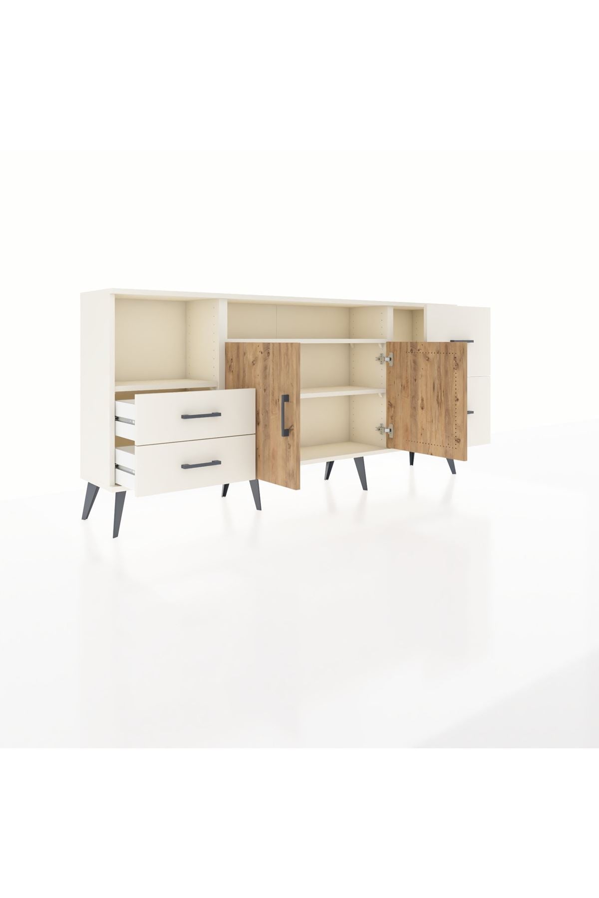 Arges Konsol 3 Raflı 4 Çekmeceli 2 Kapaklı 176x30x83 - S148M034V01A