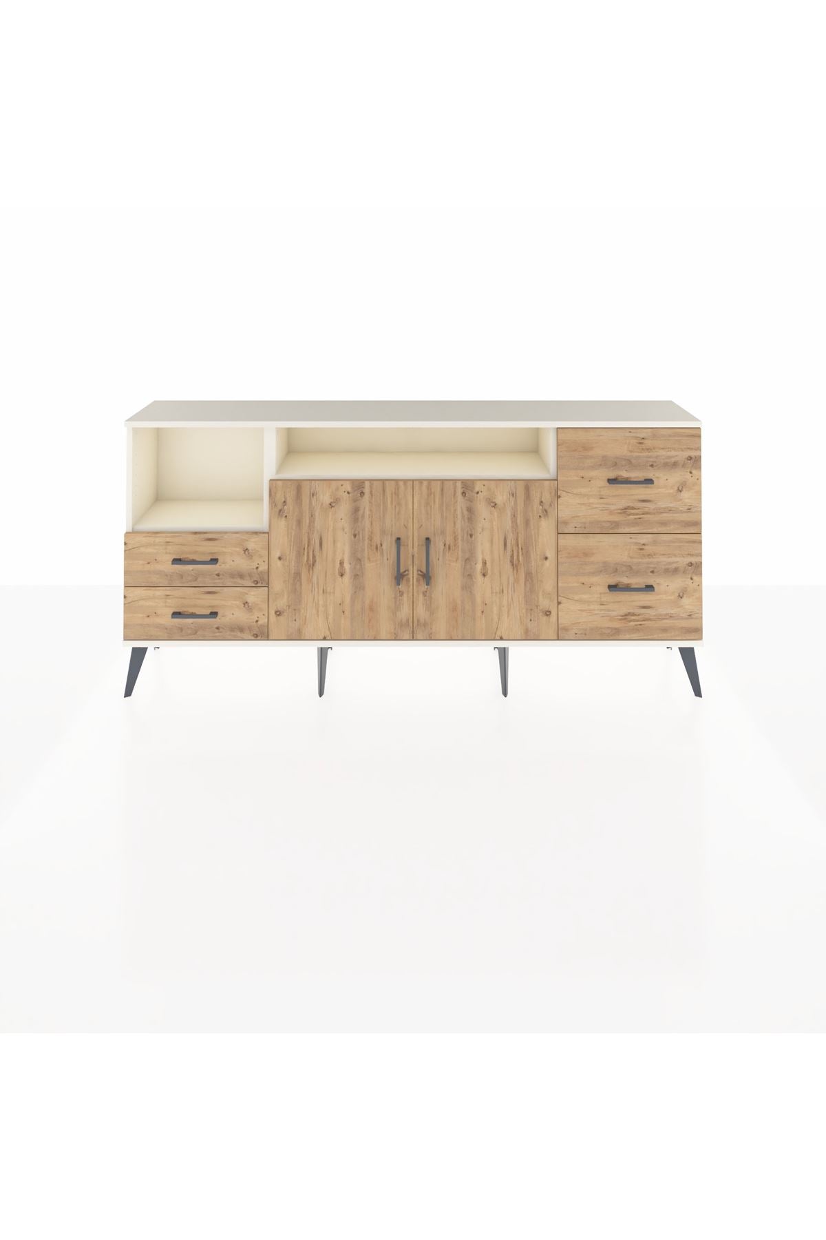 Arges Konsol 3 Raflı 4 Çekmeceli 2 Kapaklı 176x30x83 - S148M034V03A
