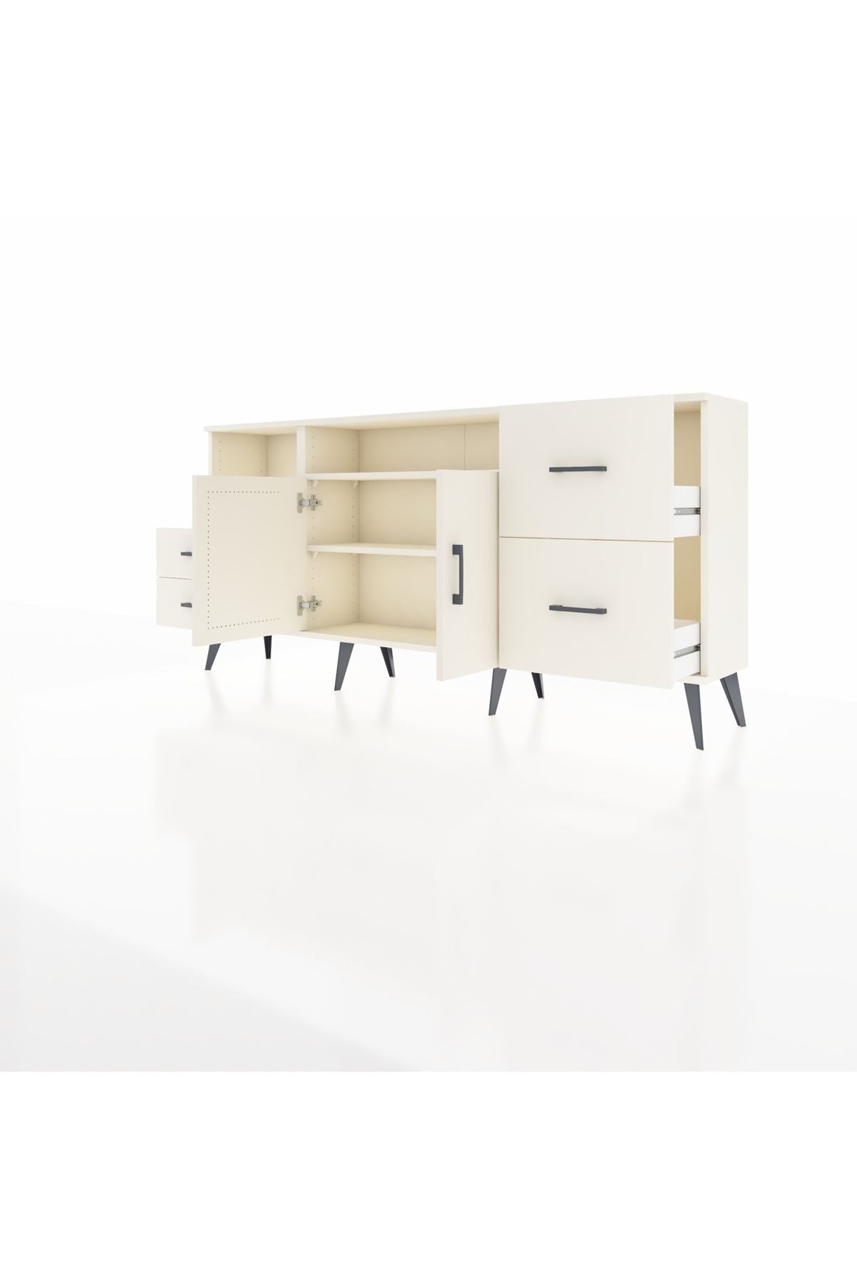 Arges Konsol 3 Raflı 4 Çekmeceli 2 Kapaklı 176x30x83 - S148M034V04A
